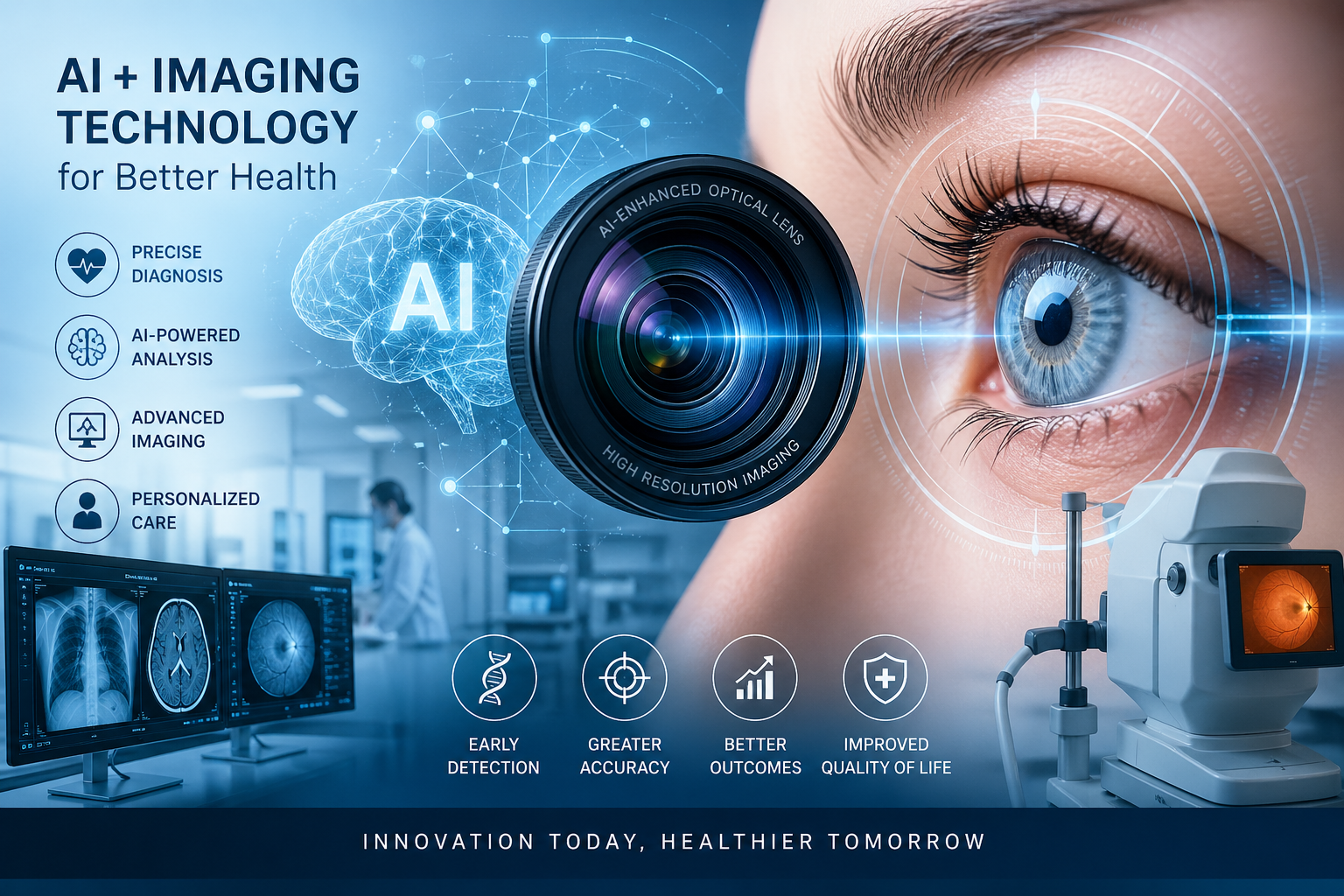 Medical technology visual for advanced imaging and AI tools for better health